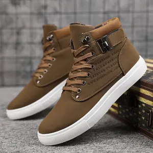 Primavera nueva versión coreana zapatos de hombre Zapatillas altas retro casual con cordones botas de moda para hombres