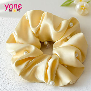 סאטן ושיער פנינה scrunchies אביזרים בד בתפזורת בד גומי גומיות שיער משי בתפזורת - Product Image 6