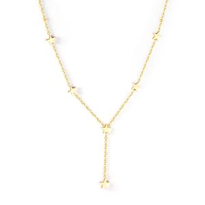 Collar de Acero Inoxidable con Colgante en Forma de Estrella, Chapado en Oro PVD de 18k, Estilo Minimalista, Cadena Larga, para Mujer, Venta al Por Mayor - Product Image 1