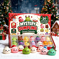 Boîte mystère de jouets squishy sur le thème de Noël, jouet anti-stress, doux et à récupération lente