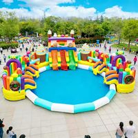 YIBEI Toboggan Gonflable Géant pour Parc d'Attractions - Équipement de Jeu Extérieur pour Enfants, Parc Aquatique Gonflable en PVC, Vente en Gros