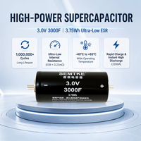 Ultracondensateur haute puissance 3V 3000F 3,75Wh à faible ESR, Supercondensateur avec bornes filetées pour éolienne et AGV