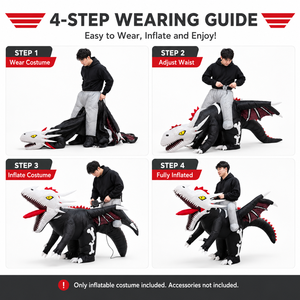 Costume Gonfiabile da Dinosauro Scheletro, Accessorio per Feste di Halloween, Resistente e Impermeabile, per Adulti, Fornitura Diretta dalla Fabbrica - Product Image 6