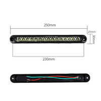 Feu arrière de frein de remorque à 15 LED Barre d'arrêt et de virage Feux arrière Bande de frein étanche Lumière rouge pour bateau camion RV UTV ATV