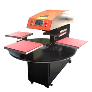 Automatic four stations heat transfer press for clothing t-shirt hoodies four working platens heat press machines