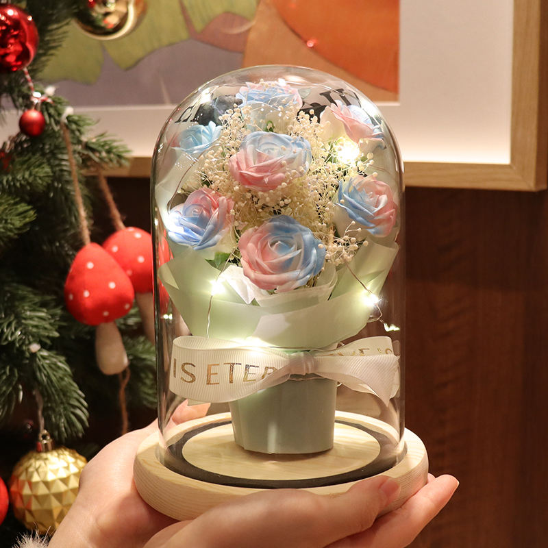 ถุงของขวัญขนาดใหญ่สีชมพูม่วงน้ำแข็งสีมุกสุดหรู