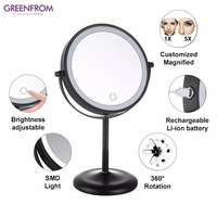 Miroir à Led Espelho 1X/5X Miroir de maquillage rond à angle libre