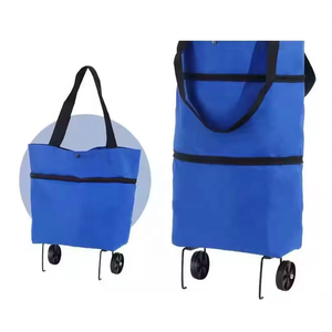 Chariot de magasinage portable léger tiré à la main avec roues Design pliant en nylon réutilisable pour l'épicerie et la <span class=keywords><strong>livraison</strong></span> à <span class=keywords><strong>domicile</strong></span> - Product Image 2