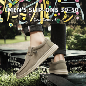 Mocassins à enfiler décontractés pour hommes de <span class=keywords><strong>grande</strong></span> <span class=keywords><strong>taille</strong></span> <span class=keywords><strong>chaussures</strong></span> <span class=keywords><strong>bateau</strong></span> confortables antidérapantes augmentant la hauteur 39-46 doux respirant pieds nus hiver - Product Image 3