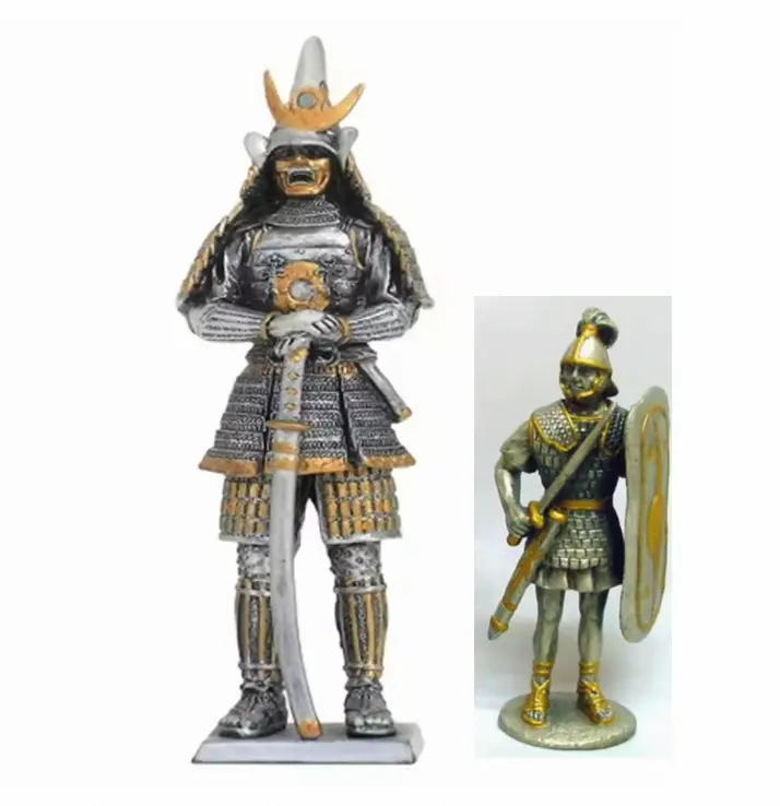 Figurine en étain avec masque de guerrier samouraï en résine Offre Spéciale