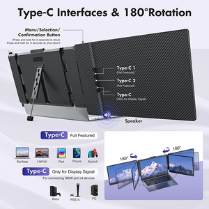 Laptop Professionali per Editing, Monitor LCD S2 da <span class=keywords><strong>14</strong></span> Pollici, Schermo Portatile Doppio, Tre Monitor per <span class=keywords><strong>Macbook</strong></span>, iPhone, <span class=keywords><strong>Macbook</strong></span> Pro - Product Image 2