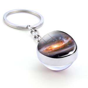 Porte-clés galaxie, accessoire en boule de verre, pendentif, offre spéciale - Product Image 1