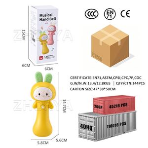 Juguete Musical de Silicona Zhorya, Juguete de Agarrar con Forma de Conejo para Bebés, Juguete Educativo Temprano para Niños - Product Image 6