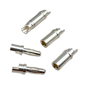 Connecteur banane en cuivre plaqué argent, série de prises à broches conductrices durables pour connexions électriques - Product Image 1