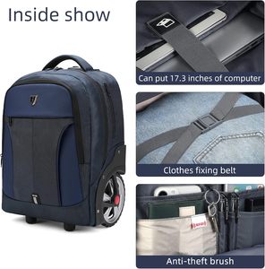 2025 bolsa de carrito escolar de dibujos animados de alta capacidad, mochila con ruedas, mochila escolar con ruedas para niños con 2 ruedas para niños - Product Image 6