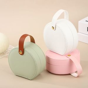 Caja de Joyería de Viaje Mini con Logotipo Personalizado, con Asa, Nuevo Estilo, Caja de Almacenamiento para Aretes, Color Rosa y Blanco, en Oferta - Product Image 2