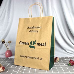 Bolsas de Papel Kraft Marrón con Asa para Comida para Llevar, con Logotipo Personalizado, para Regalos y Compras - Product Image 3