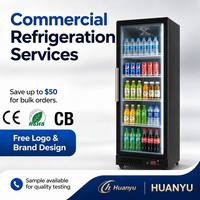 Vitrine réfrigérée commerciale à porte simple, refroidisseur de boissons pour magasin de proximité