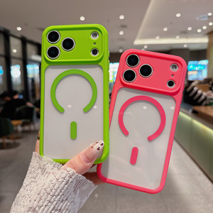 Coque de téléphone magnétique <span class=keywords><strong>pour</strong></span> <span class=keywords><strong>iPhone</strong></span> 16 17 Pro Max 15 14 13 avec protection intégrée de l'objectif de la caméra, logo couleur contrastée personnalisé - Product Image 2