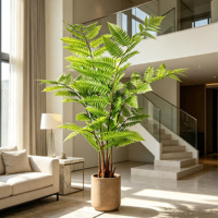 Plante artificielle réaliste en pot, Fougère de Cooper multi-tiges, Faux arbre Fougère WarmthPerch 6.6ft/7.2ft pour la maison, le hall et l'espace commercial