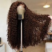 Perruques en cheveux humains bruts indiens, sans colle, avec dentelle frontale, coupe pixie bouclée, alignées aux cuticules, vente en gros
