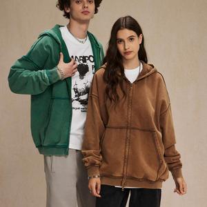 Novedad Otoño Invierno, Chaqueta Urbana para Hombre con Capucha, Cierre Doble, Estilo Retro, Lavado a la Piedra, 450g, Marca Hasso - Product Image 5