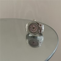 Bague tendance style punk, montre-bague en métal pour couple
