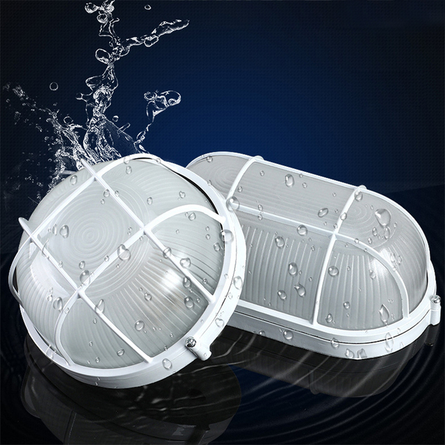 Outdoor Led Bulkhead Wall Aluminum E27 Lamp Bulkhead Led Light Waterproof Grid Bulkhead Oval Led Light Outdoor Wall Light