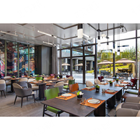 Ensemble de mobilier commercial moderne en bois pour restaurant et salon, salle à manger privée d'hôtel