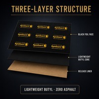 Tapis d'isolation phonique et anti-vibrations en caoutchouc butyle de 2 mm pour portes, toit, coffre et châssis de voiture
