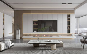 Настраиваемый современный минималистичный шкаф для телевизора для гостиной, высококачественный фон из каменной плиты с большим пространством для хранения под заказ - Product Image 2