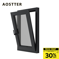 Ventanas Abatibles de Aluminio Modernas para Balcón, Antirrobo, Resistentes al Viento, Doble Vidrio, Apertura Interior para Apartamento, Solo Hojas Abatibles