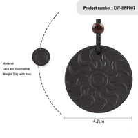 Pendentif islamique classique pour enfants avec pierres de lave Sun Fire, logo personnalisé, breloques de science quantique et d'énergie scalaire