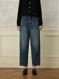Pantalones Vaqueros Holgados YUANBOFEI, Estilo Casual, Hip Hop, Largos hasta el Tobillo, Anchos, de Mezclilla, Azules, Corte Bootcut, Retro, Curvos, para Mujer - Product Image 4