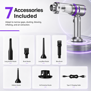 20kPa Brushless Cordless Handheld <b>Vacuum</b> Cleaner 3-in-1 <b>Portable</b> Mini Car <b>Vacuum</b> Air Duster Blower Inflator Home Office Auto - Product Image 5