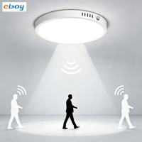 Plafonnier LED intelligent 18W avec détecteur de mouvement radar, 8 pouces, capteur de mouvement à micro-ondes, pour couloir, placard, buanderie, porche, escalier