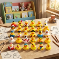 Canard de bain en caoutchouc PVC jaune de 2 pouces avec logo personnalisé, jouet couineur flottant, vente en gros en vrac