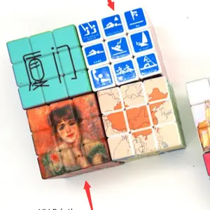 2023 Promotion gifts diy pictures PS/ABS material with magnetized customized magic puzzle Cube