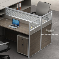 China Manufacturer 2 4 Person Modular Aluminum Partitions Workstation Office Cubicle Furniture with Glass