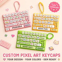 Mini clavier mécanique personnalisé porte-clés, interrupteur clicker, jouet anti-stress, keycaps artistiques Kawaii, ASMR, soulagement du stress, OEM, cadeau en gros, porte-clés
