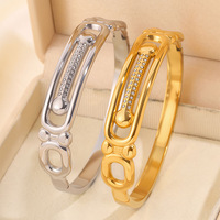 Bracelet Gaovo de luxe léger ajouré pavé de zircone cubique, plaqué or 18 carats, en acier inoxydable, élégant, résistant au ternissement, bijoux de mode pour femme