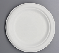 Assiette ronde écologique de 7 pouces en bagasse de canne à sucre biodégradable pour servir des aliments chauds et froids