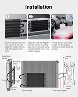 Radiateur d'huile de transmission universel 8 passages Tube & Fin - Kit de refroidissement de transmission automatique en aluminium robuste avec supports de montage et tuyau CPE
