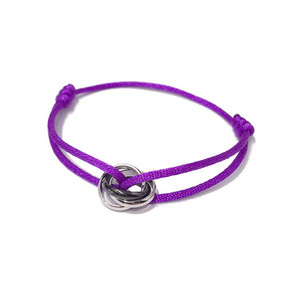 Anello Retrattile Geometrico Vintage in <span class=keywords><strong>Argento</strong></span> Tibetano con Corda Rossa e Tre <span class=keywords><strong>Anelli</strong></span> Neri Intrecciati in Acciaio Inossidabile e Silicone - Product Image 6