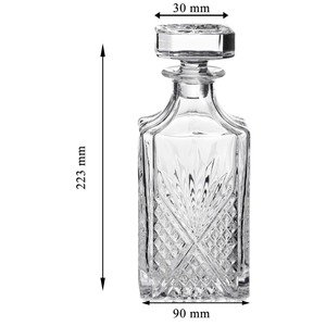 Decanter in Vetro Trasparente, Set per Confezionamento di Liquori e Vini, Bottiglia per <span class=keywords><strong>Whisky</strong></span> <span class=keywords><strong>750ml</strong></span>, Design Retrò di Lusso Leggero - Product Image 3