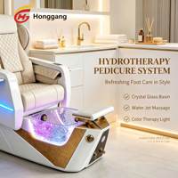 Fauteuil de pédicure professionnel pour salon de manucure, fauteuil inclinable avec bain de pieds, station de spa, massage et accoudoirs pour manucure