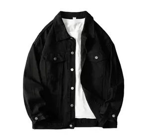 Custom Design Fashionable Hip Pop Cool Resistant Matel Button Hip Hop Jean Jacket For Men