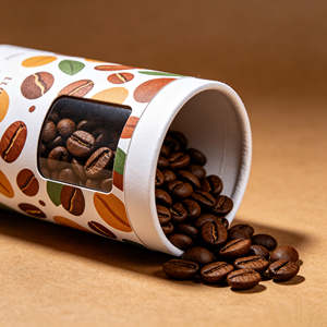 Biodegradable Food Grade Paper Tube Tea Coffee beans Powder Packaging Cardboard Tube with clear <b>window</b> - Product Image 3