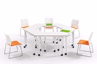 Ensemble de chaises de bureau DaKe Mobile en métal durable pour universités et salles de conférence - Chaises modernes empilables à hauteur réglable pour écoles