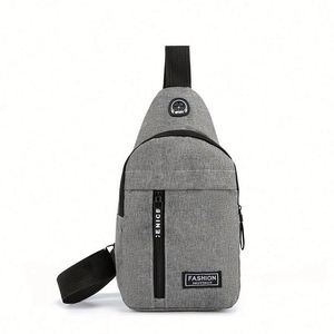 Sac bandoulière en nylon pour homme, design tendance, antivol, sac de poitrine à fermeture éclair, étanche, idéal pour les voyages - Product Image 4